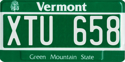 VT license plate XTU658