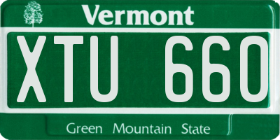 VT license plate XTU660