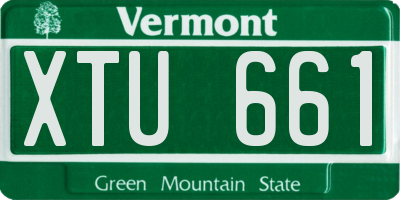 VT license plate XTU661