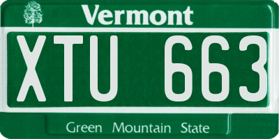 VT license plate XTU663