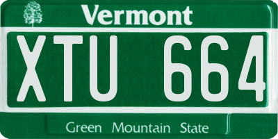 VT license plate XTU664