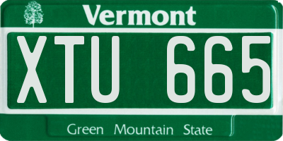 VT license plate XTU665