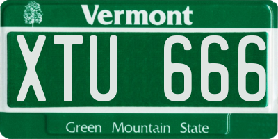 VT license plate XTU666