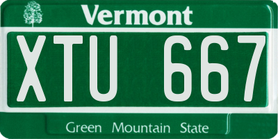 VT license plate XTU667