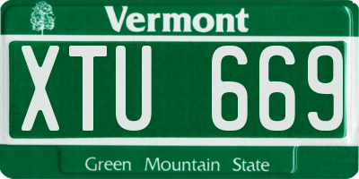VT license plate XTU669