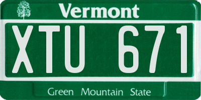 VT license plate XTU671