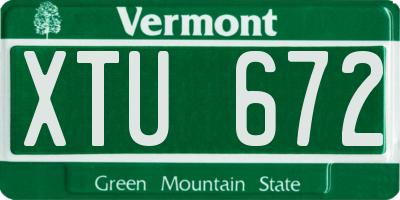VT license plate XTU672