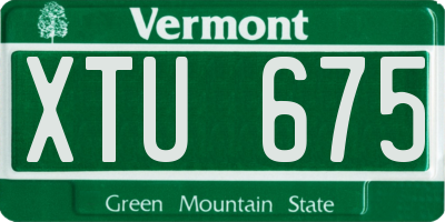 VT license plate XTU675
