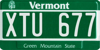 VT license plate XTU677