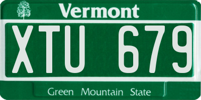 VT license plate XTU679