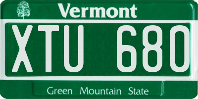 VT license plate XTU680