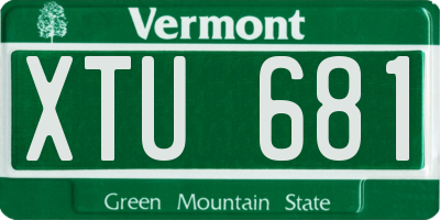 VT license plate XTU681