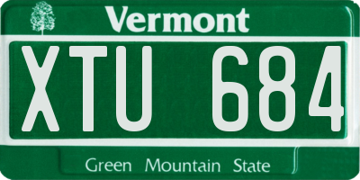 VT license plate XTU684