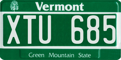 VT license plate XTU685