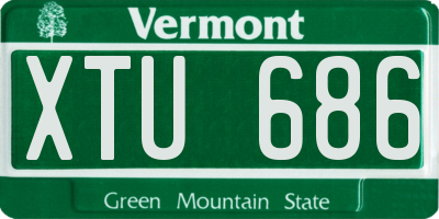 VT license plate XTU686