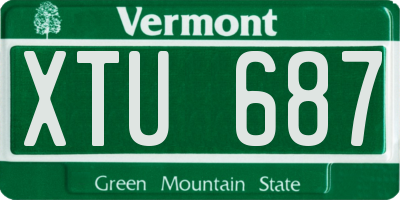 VT license plate XTU687