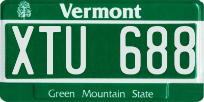 VT license plate XTU688