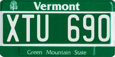 VT license plate XTU690