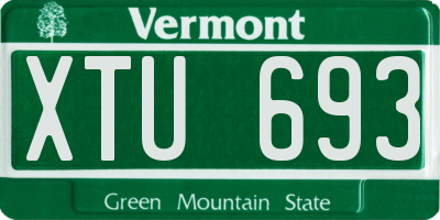 VT license plate XTU693