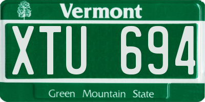 VT license plate XTU694