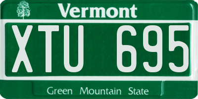 VT license plate XTU695