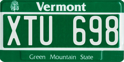 VT license plate XTU698