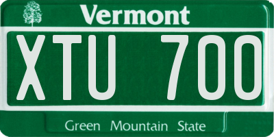 VT license plate XTU700