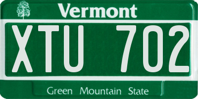 VT license plate XTU702