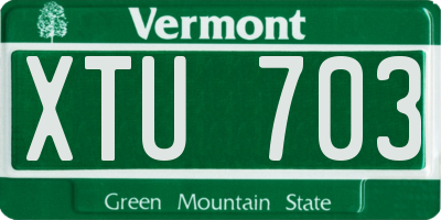 VT license plate XTU703