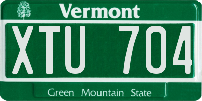 VT license plate XTU704