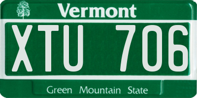 VT license plate XTU706
