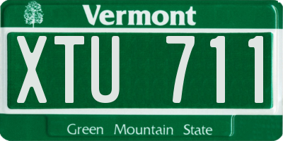 VT license plate XTU711