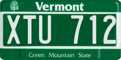 VT license plate XTU712