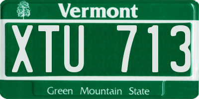 VT license plate XTU713