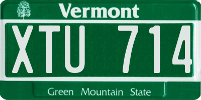 VT license plate XTU714
