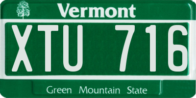 VT license plate XTU716