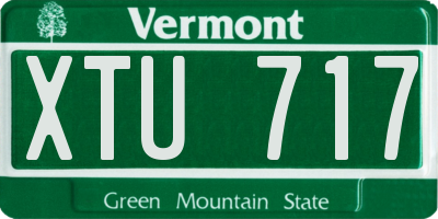 VT license plate XTU717