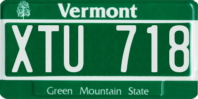 VT license plate XTU718