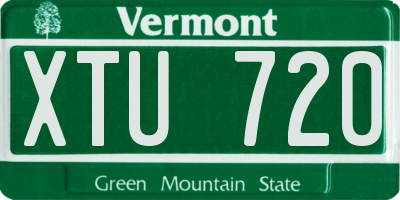 VT license plate XTU720