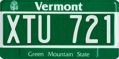 VT license plate XTU721