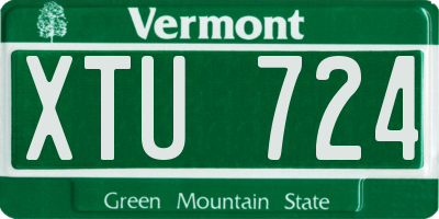 VT license plate XTU724