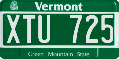 VT license plate XTU725