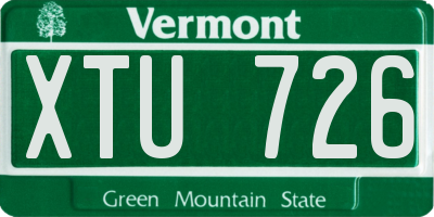 VT license plate XTU726