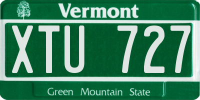 VT license plate XTU727