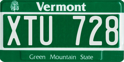 VT license plate XTU728