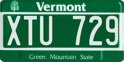 VT license plate XTU729