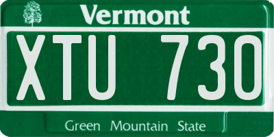 VT license plate XTU730