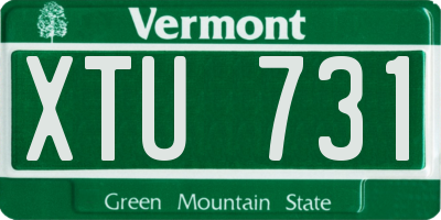 VT license plate XTU731