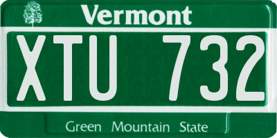 VT license plate XTU732