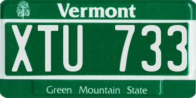 VT license plate XTU733